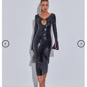 Mew mews black sequin gown size XS NWT